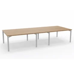 Table de réunion rectangulaire 14 places Alliance - 350 x 140 cm - piétement époxy - plateau mélaminé