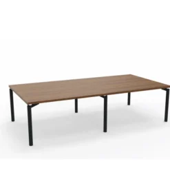 Table de réunion rectangulaire 12 places Alliance - 280 x 140 cm - piétement époxy - plateau ébénisterie