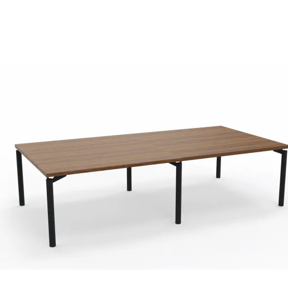 Table de réunion rectangulaire 12 places Alliance - 280 x 140 cm - piétement époxy - plateau ébénisterie