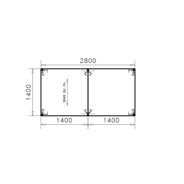 Table de réunion rectangulaire 12 places Alliance - 280 x 140 cm - piétement époxy - plateau ébénisterie