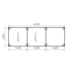 Table de réunion rectangulaire 16 places Alliance - 420 x 140 cm - piétement époxy - plateau mélaminé