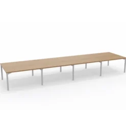Table de réunion rectangulaire 20 places Alliance - 560 x 140 cm - piétement époxy - plateau mélaminé