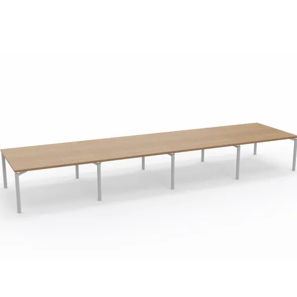 Table de réunion rectangulaire 20 places Alliance - 560 x 140 cm - piétement époxy - plateau mélaminé