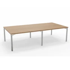 Table de réunion rectangulaire 12 places Alliance - 280 x 140 cm - piétement chrome - plateau mélaminé
