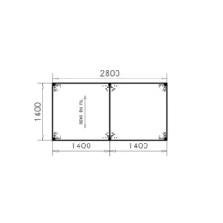 Table de réunion rectangulaire 12 places Alliance - 280 x 140 cm - piétement chrome - plateau mélaminé