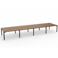 Table de réunion rectangulaire 20 places Alliance - 560 x 140 cm - piétement époxy - plateau ébénisterie