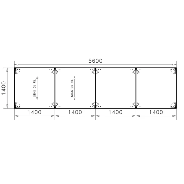 Table de réunion rectangulaire 20 places Alliance - 560 x 140 cm - piétement chrome - plateau mélaminé