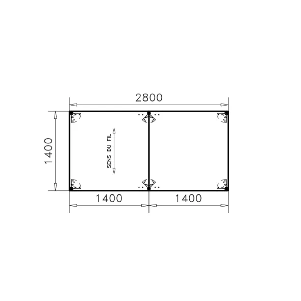 Table de réunion rectangulaire 12 places Alliance - 280 x 140 cm - piétement chrome - plateau ébénisterie