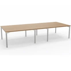 Table de réunion rectangulaire 14 places Alliance - 350 x 140 cm - piétement chrome - plateau mélaminé