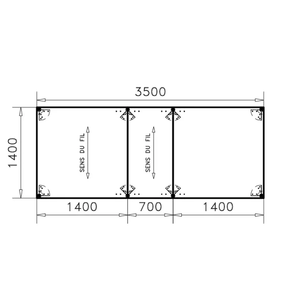 Table de réunion rectangulaire 14 places Alliance - 350 x 140 cm - piétement chrome - plateau mélaminé