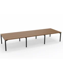Table de réunion rectangulaire 16 places Alliance - 420 x 140 cm - piétement époxy - plateau ébénisterie