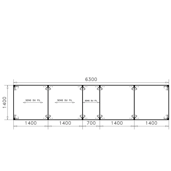 Table de réunion rectangulaire 22 places Alliance - 630 x 140 cm - piétement chrome - plateau mélaminé