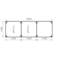 Table de réunion rectangulaire 16 places Alliance - 420 x 140 cm - piétement chrome - plateau mélaminé