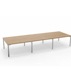 Table de réunion rectangulaire 16 places Alliance - 420 x 140 cm - piétement chrome - plateau mélaminé