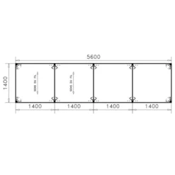 Table de réunion rectangulaire 20 places Alliance - 560 x 140 cm - piétement chrome - plateau ébénisterie