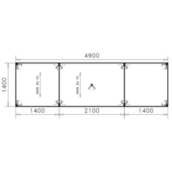 Table de réunion rectangulaire 18 places Alliance - 490 x 140 cm - piétement chrome - plateau ébénisterie