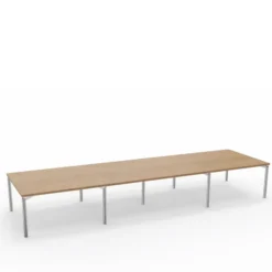 Table de réunion rectangulaire 18 places Alliance - 490 x 140 cm - piétement chrome - plateau mélaminé