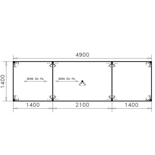 Table de réunion rectangulaire 18 places Alliance - 490 x 140 cm - piétement chrome - plateau mélaminé