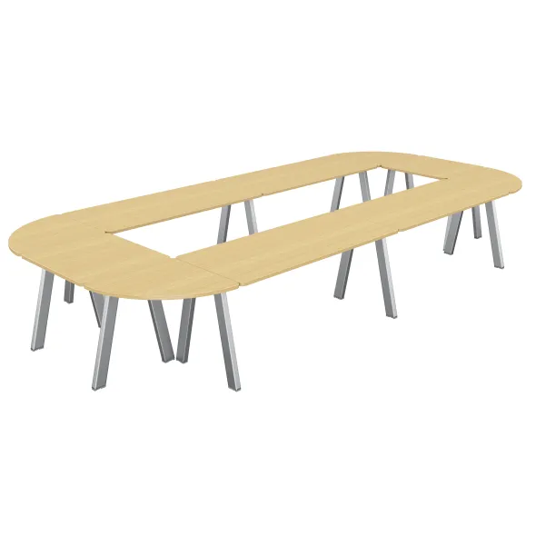 Table de réunion rectangulaire 14 places Fusion - 460 x 220 cm - 20 pieds