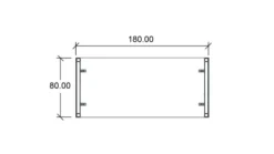 Table de réunion rectangulaire 6 places Arial - l. 180 x pr. 80 cm - 4 pieds