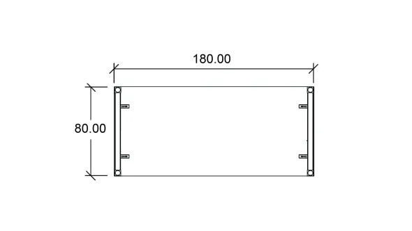 Table de réunion rectangulaire 6 places Arial - l. 180 x pr. 80 cm - 4 pieds