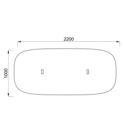 Table de réunion rectangulaire 6 places Possilio - pieds T - l. 220 x h. 65-125 x pr. 100 cm -