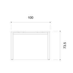 Table de réunion rectangulaire 8 places Arial - l. 200 x pr. 100 cm - piètement arche
