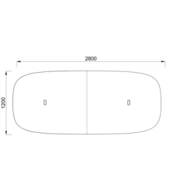Table de réunion rectangulaire 8 places Possilio - 4 pieds - l. 280 x h. 65-125 x pr. 120 cm -