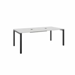 Table de réunion rectangulaire 8 places Arial - l. 200 x pr. 100 cm - 2 obturateurs - piètement arche