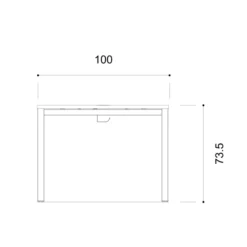 Table de réunion rectangulaire 8 places Arial - l. 200 x pr. 100 cm - 2 obturateurs - piètement arche