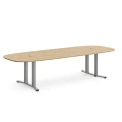 Table de réunion rectangulaire 8/10 places Possilio - 4 pieds - l. 320 x h. 65-125 x pr. 120 cm -