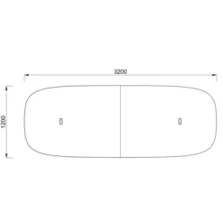 Table de réunion rectangulaire 8/10 places Possilio - 4 pieds - l. 320 x h. 65-125 x pr. 120 cm -