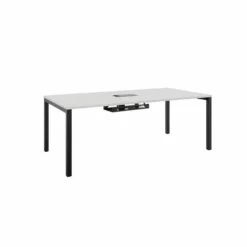 Table de réunion rectangulaire 8 places Arial - l. 200 x pr. 100 cm - 1 trappe - piètement arche