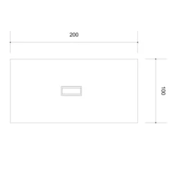 Table de réunion rectangulaire 8 places Arial - l. 200 x pr. 100 cm - 1 trappe - piètement arche