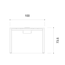 Table de réunion rectangulaire 8 places Arial - l. 200 x pr. 100 cm - 1 trappe - piètement arche
