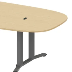 Table de réunion rectangulaire 8 places Possilio - 4 pieds - l. 280 x h. 65-125 x pr. 140 cm -