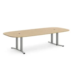 Table de réunion rectangulaire 8/10 places Possilio - 4 pieds - l. 320 x h. 65-125 x pr. 140 cm -