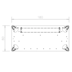Table de réunion rectangulaire placage bois 6 places Epure Manager - l. 180 x pr. 80 - 4 pieds