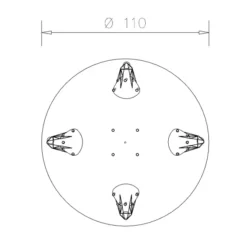 Table de réunion ronde placage bois 4 places Epure Manager - Ø 110 cm - 4 pieds