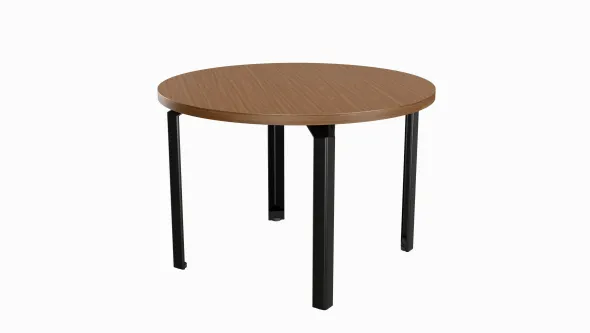 Table de réunion ronde placage bois 4 places Epure Manager - Ø 110 cm - 4 pieds