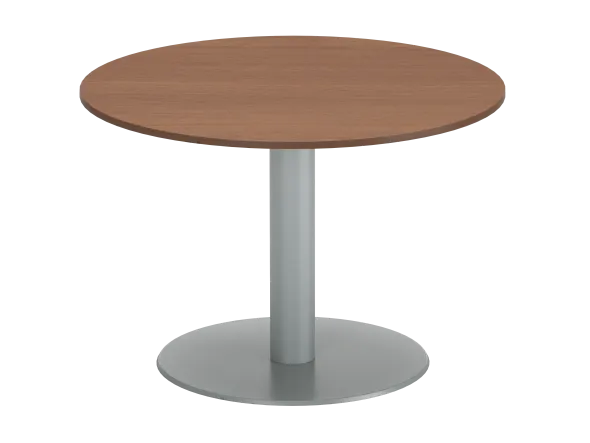 Table de réunion ronde placage bois 4 places FrameOne II Manager - Ø 110 cm - piétement central