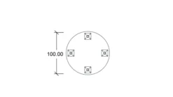 Table de réunion ronde 4 places Arial - Ø 100 cm - 4 pieds