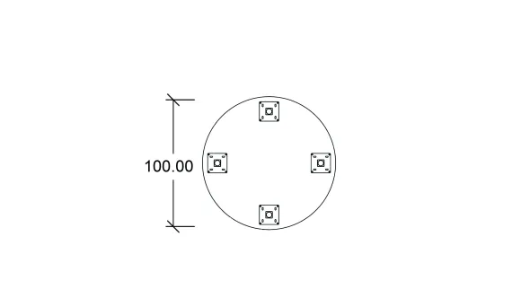 Table de réunion ronde 4 places Arial - Ø 100 cm - 4 pieds