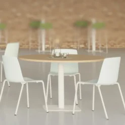 Table de réunion ronde 4 places Arial - Ø 120 cm - piètement central