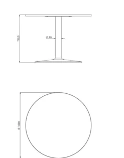 Table de réunion ronde 4 places Corial - Ø 100 cm - piétement central