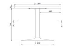 Table de réunion ronde 4 places Evidence - Ø 100 cm - piétement central - délai court