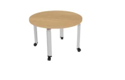 Table de réunion ronde 4 places Epure - Ø 110 cm - 4 pieds mobiles réglables en hauteur