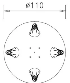 Table de réunion ronde 4 places Epure - Ø 110 cm - 4 pieds mobiles réglables en hauteur