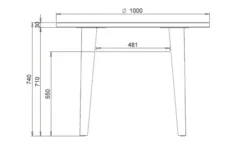 Table de réunion ronde 4 places Evidence - Ø 100 cm - 4 pieds