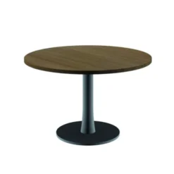 Table de réunion ronde 4 places Léandre Manager - piétement central - plateau mélaminé